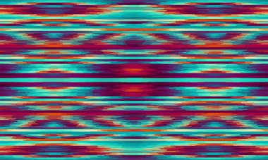 Geometrik etnik grunge vintage doku vektör sanat tasarımı. Tekstil moda desenli örgü kusursuz desen ve batik kumaş deseni Asyalı arka plan duvar kağıdı Hint tarzı. Etnik soyut ikat sanatı