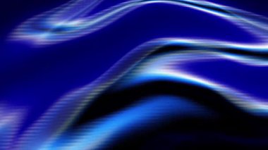 Soyut koyu mavi dalgalı sicimler soyut arkaplan 3 boyutlu hareket grafikleri. Karanlık döngü arkaplanı