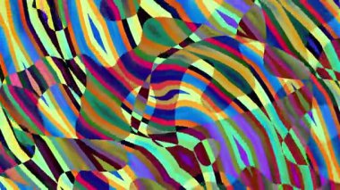 Tuhaf Soyut Şekiller ve Dalgalı Çizgiler Arkaplan Döngüsü