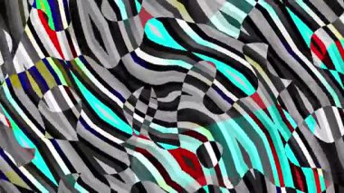 Tuhaf Soyut Şekiller ve Dalgalı Çizgiler Arkaplan Döngüsü