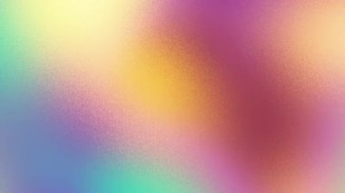 Gökkuşağı çok renkli soyut arkaplan tahıl gürültüsü ve açık mavi, açık yeşil, yumuşak turuncu, leylak, menekşe renginde düz akış gradyan dalgası. Bulanık dalgalanma dokusu. Akış hareketi. Sıvı Canlandırma