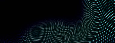 Mavi gök mavisi dijital parçacıklar dalga akışı, dijital siber uzay soyut arkaplan.