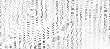 Parçacıkların soyut dijital dalgası. Gelecekçi nokta dalgası. Teknoloji geçmişi.