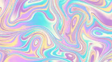 Yanardöner Akış Dalgaları, Soyut Enerji Animasyonu, Sihirli Parıltı Arkaplanı. Minimalist holografik soyut hareket arkaplanı. Dalgalarla akışkan sanal arkaplan. Akan, yanardöner şekillerin animasyonu