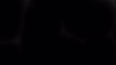 Animasyon teknolojisi karanlık arka plan rastgele noktalar ve ızgara 4K. Koyu yarım ton arkaplan.