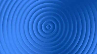 Soyut eşmerkezli daireler geometrik arkaplan döngüsü. Dalgalar ve konsantre çizgiler, Teknoloji soyut kavramı. Mavi döngü arkaplanı