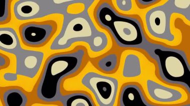 Soyut, retro, turuncu, dalgalı, sıvı, psikedelik, modaya uygun, hippi, düz, soyut, çizgi film döngüsü 70 'lerin retro tarzında.