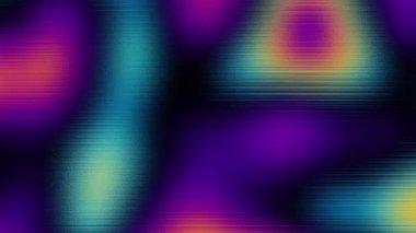 Canlı VHS tarzı gökkuşağı gökkuşağı mavisi beyaz pisikedelik kumlu gradyan renk akışı dalgası siyah arka planda, müzik kapağı dans partisi poster tasarımı. 1970 'li, 70' li, 80 'li, 90' lı yılların Retro Renkleri