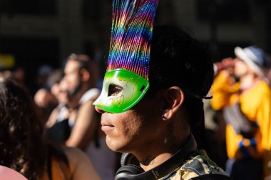 Buenos Aires, Arjantin - 04 Kasım 2023: LGBT halkı Buenos Aires 'teki XXXII onur yürüyüşünde