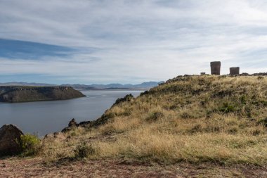 Sillustani Mezarlığı, Hatuncolla, Puno Bölgesi, Peru,