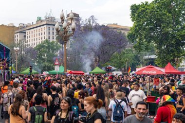 Buenos Aires, Arjantin - 02 Kasım 2024: LGBT halkı Milei hükümetini Buenos Aires 'te düzenlenen 13.