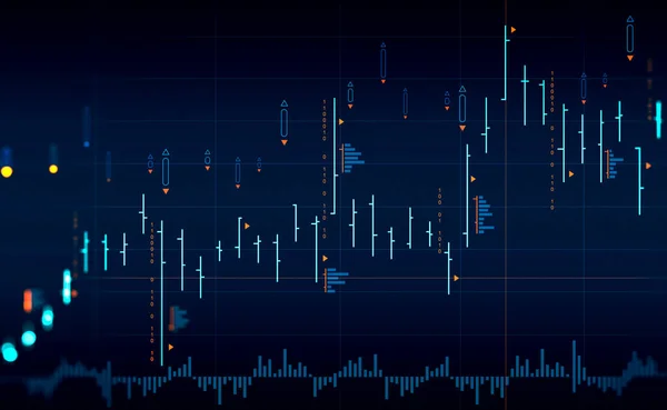 Stock Market Diagrams Financial Chart Lines Candlesticks Financial Chart Changes — Foto de Stock