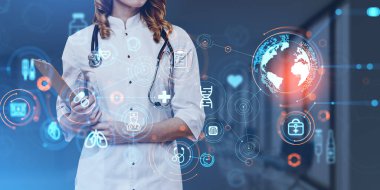 Tanımlanamayan genç bir kadın doktor, bulanık hastanede iki kez tıbbi arayüze maruz kalmış. Tıptaki teknoloji kavramı