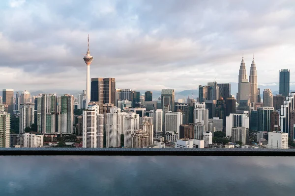 Majestic Kuala Lumpur Paesaggio Urbano Con Famose Torri Gemelle Petronas — Foto Stock