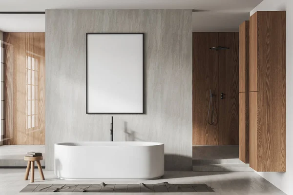 Luxo Banheiro Interior Hotel Com Chuveiro Banheira Com Toalha Nas — Fotografia de Stock