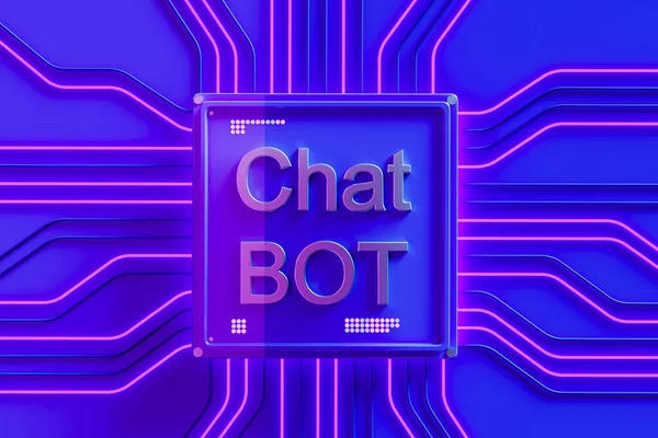 Chat Bot Искусственный Интеллект Сетевого Взаимодействия Обработки Данных Вид Сверху — стоковое фото