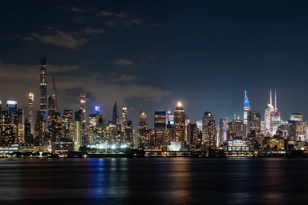 Wolkenkratzer New York City Bei Nacht Die Vereinigten Staaten Von — Stockfoto