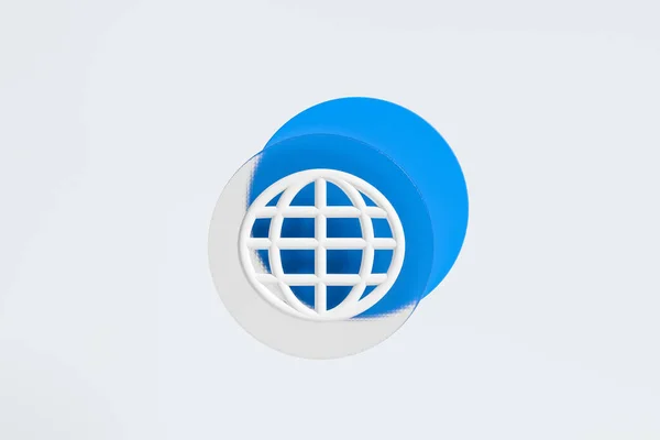Ícone Web Minimalista Com Esfera Terra Abstrata Elemento Círculo Azul — Fotografia de Stock