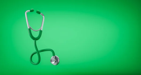 Parlak Yeşil Arka Planda Mavi Steteskop Görüntüsü Tıbbi Teşhis Sağlık — Stok fotoğraf