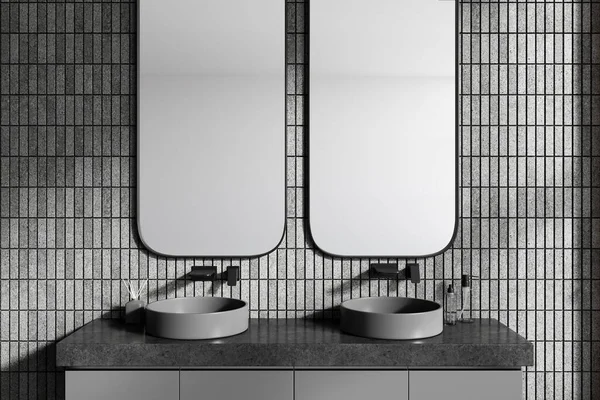 욕실의 내부와 싱크대가 캐비닛 렌더링 — 스톡 사진