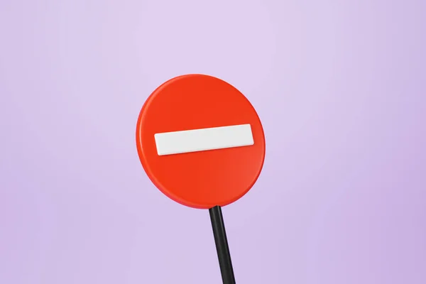 Червоний Знак Зупинки Фіолетовому Тлі Дорога Закрита Символ Попередження Концепція — стокове фото