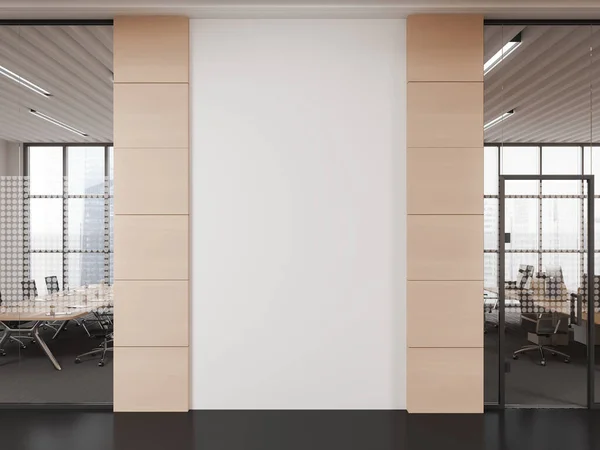 Intérieur Hall Bureau Moderne Avec Mur Espace Copie Blanc Beige — Photo