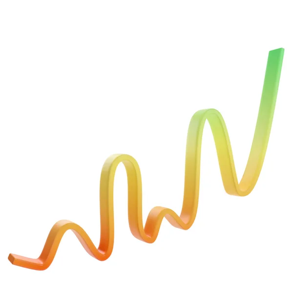 Gráfico Colorido Gradiente Vermelho Verde Com Linha Conceito Crescimento Sucesso — Fotografia de Stock