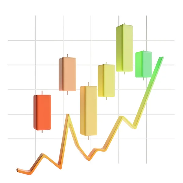 Renkli Gradyan Forex Borsa Şamdanları Grafikli Çizgiler Finansal Analiz Kavramı — Stok fotoğraf