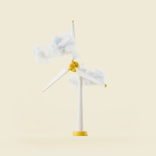 Szélerőmű Turbina Felhőkkel Alternatív Energia Generátor Fényháttérrel Megújuló Energiaforrások Fogalma — Stock Fotó