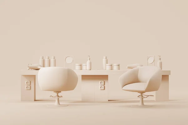 Hangulatos Szalon Belső Két Fotel Asztal Kiegészítők Attribútumok Másolja Tér — Stock Fotó