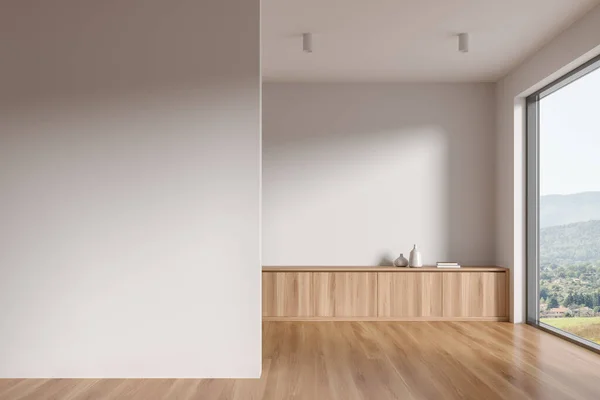 Elegante Casa Vacía Sala Estar Interior Con Cajón Decoración Minimalista — Foto de Stock