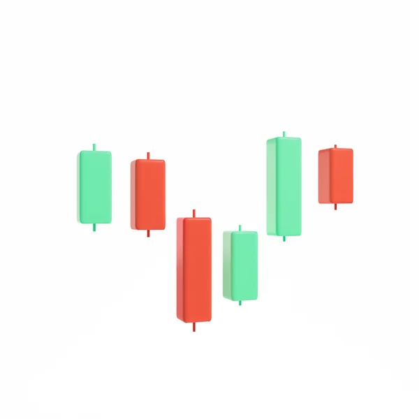 Minimalist Forex Graph Stock Market Candlesticks Blank White Background Concept — Stock Photo, Image