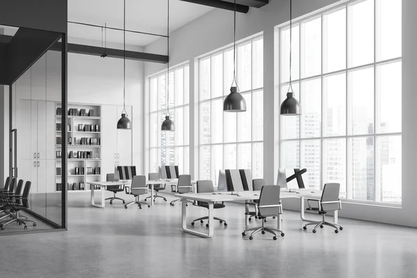 Intérieur Bureau Moderne Dans Style Industriel Avec Des Murs Blancs — Photo