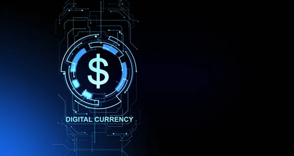Digitale Valuta Dollar Teken Abstracte Printplaat Elektronisch Geld Cyber Banking — Stockfoto