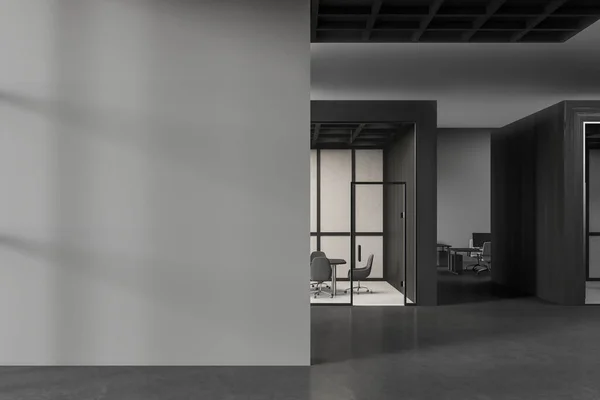 Donker Business Interieur Met Glazen Vergaderruimte Coworking Ruimte Stijlvolle Luxe — Stockfoto