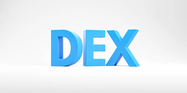 Blue Word Dex White Background Concept Cryptocurrency Blockchain Decentralized Exchange — Stock Photo, Image
