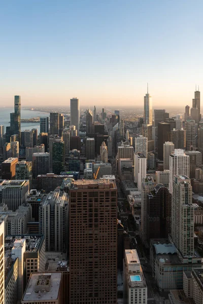 Ofis Binaları Şehirleri Mimarisi Michigan Gölü Açık Gökyüzü Olan Chicago — Stok fotoğraf