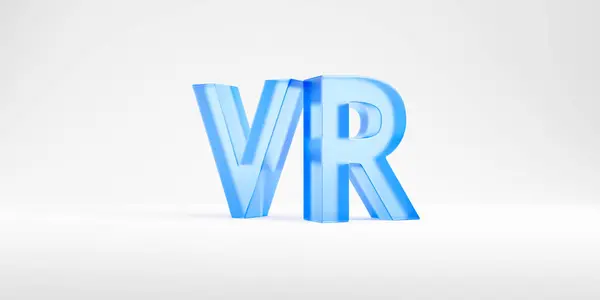 Grote Blauwe Glazen Letters Lichte Ondergrond Virtuele Realiteit Metaverse Concept — Stockfoto