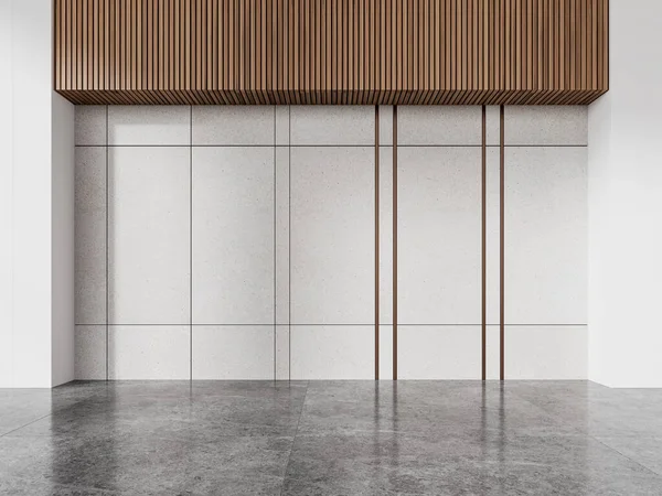 Interior Stylish Empty Office Room White Wooden Walls Marble Floor — Stock Photo, Image