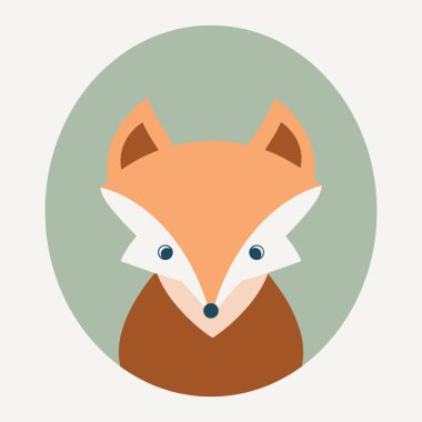 Fox düz vektör simgesi
