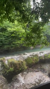 Dağlık bölgede güzel ve hızlı şelale