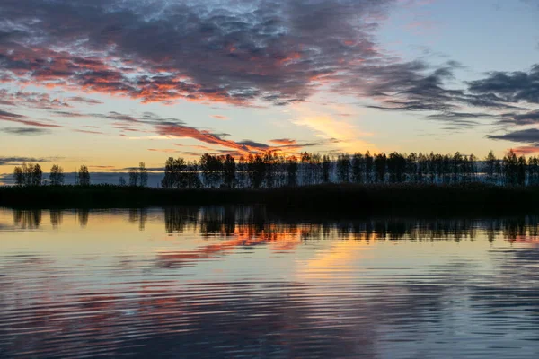 Прекрасне Озеро Сході Сонця Золота Година Сходу Сонця Сонячне Світло — стокове фото