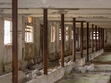 Terk edilmiş, eski Sovyet dönemine ait çiftliklerden, ilkbaharın başlarında