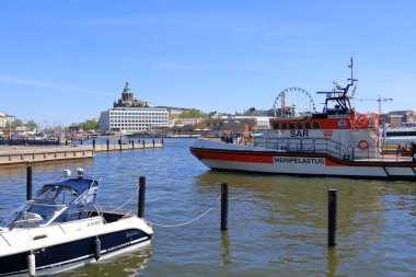 25 Mayıs 2022 - Finlandiya 'da Helsinki: Limanı ve limanı olan Helsinki şehri