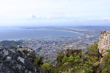 Güney Afrika 'daki Masa Dağı' ndan Cape Town 'un hava manzarası.