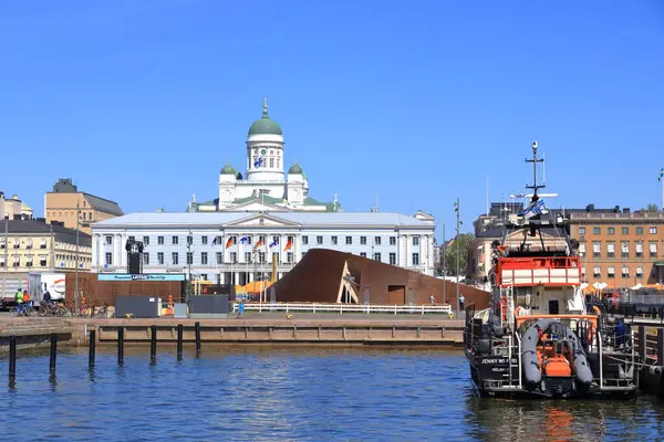 Maja 2022 Helsinki Finlandii Krajobraz Miasta Helsinki Nabrzeżem Portem — Zdjęcie stockowe