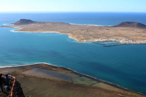 Blick Vom Mirador Del Rio Auf Der Insel Lanzarote Spanien — Stockfoto