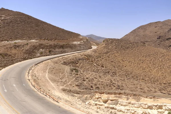 Omán Roadtrip Hluboké Kaňony Strmé Silnice Dálnici Přes Dhofar Hory — Stock fotografie