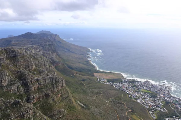 Общий Вид Задние Помои Столовой Горы Видимый Вечернем Свете Кейптаун — стоковое фото