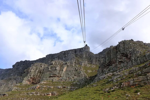 Вересня 2022 Кейптаун Південній Африці Вигляд Кабельного Автомобіля Вершину Гори — стокове фото